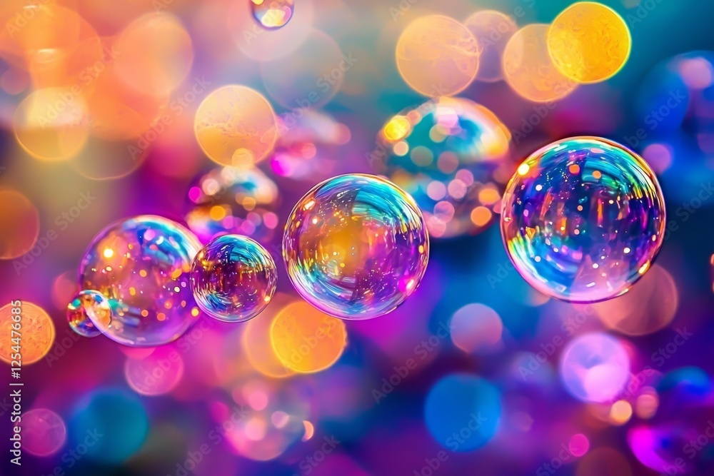 Poster a delightful array of colorful bubbles