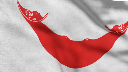 High detailed flag of Easter Island Rapa Nui. National Easter Island Rapa Nui flag. 3D illustration.