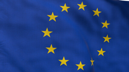 High detailed flag of Europe. National Europe flag. Europe. 3D illustration.