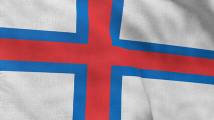 Fototapeta premium High detailed flag of Faroe Islands. National Faroe Islands flag. Europe. 3D illustration.