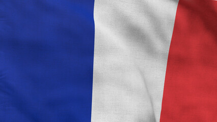 High detailed flag of France. National France flag. Europe. 3D illustration.