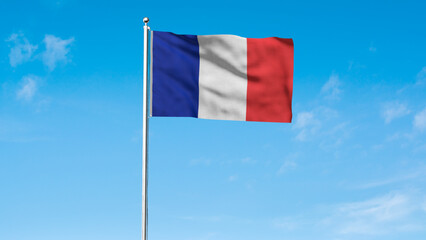 High detailed flag of France. National France flag. Europe. 3D illustration.