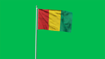 High detailed flag of Guinea. National Guinea flag. Africa. 3D illustration.