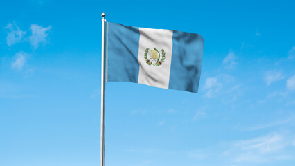 High detailed flag of Guatemala. National Guatemala flag. North America. 3D illustration.