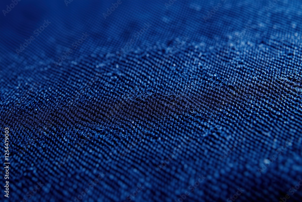 Poster cobalt blue textile: a close-up abstract texture of deep cobalt blue fabric, showcasing the intricat