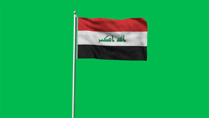 High detailed flag of Iraq. National Iraq flag. Asia. 3D Render.