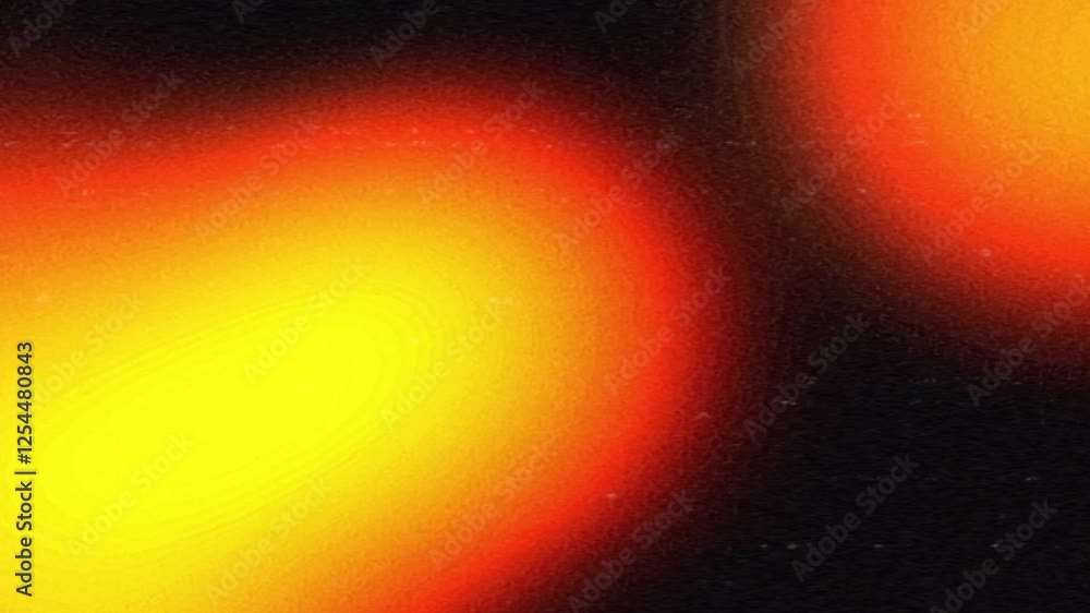 Poster vibrant, glowing orange and red shapes create an abstract pattern against a dark background. the sof