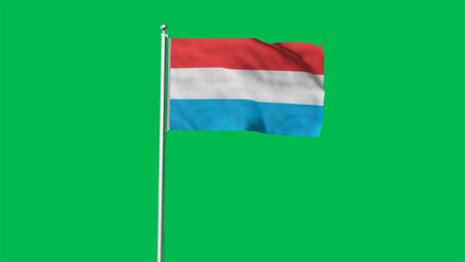 High detailed flag of Luxembourg. National Luxembourg flag. Europe. 3D illustration.