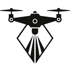 vector of a drone with scanning lasers