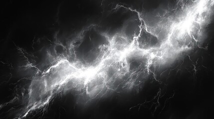White lightning strike, dark sky, energy, abstract background, design