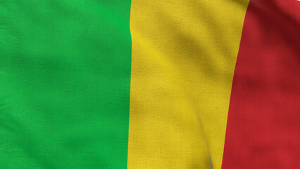 Obraz premium High detailed flag of Mali. National Mali flag. Africa. 3D illustration.