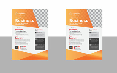 A bundle of 2 templates of color  professional simple  creative corporate business flyer  a4  creative  business flyer template, simple modern business flyer template, abstract business flyer design.