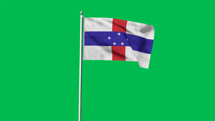High detailed flag of Netherlands Antilles. National Netherlands Antilles flag. 3D illustration.