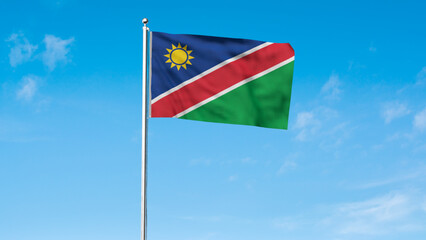 High detailed flag of Namibia. National Namibia flag. Africa. 3D illustration.