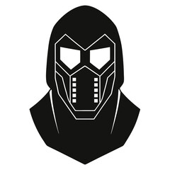 vector of a cyberpunk mask with LED display