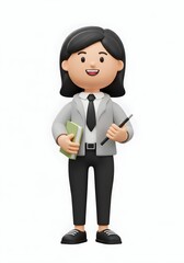 3D Cartoon Teacher – Friendly and Knowledgeable Female Character