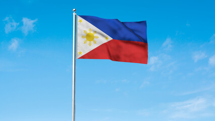 High detailed flag of Philippines. National Philippines flag. Asia. 3D illustration.