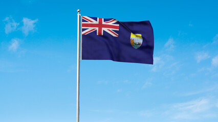 High detailed flag of Saint Helena. National Saint Helena flag. 3D illustration.