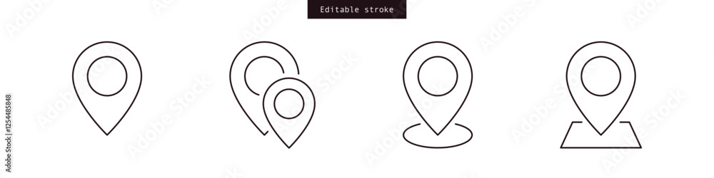 Poster Location icon set, Map pin place marker. location pointer icon symbol in flat style. Red Location pin icon, Navigation sign. vector outline editable stroke