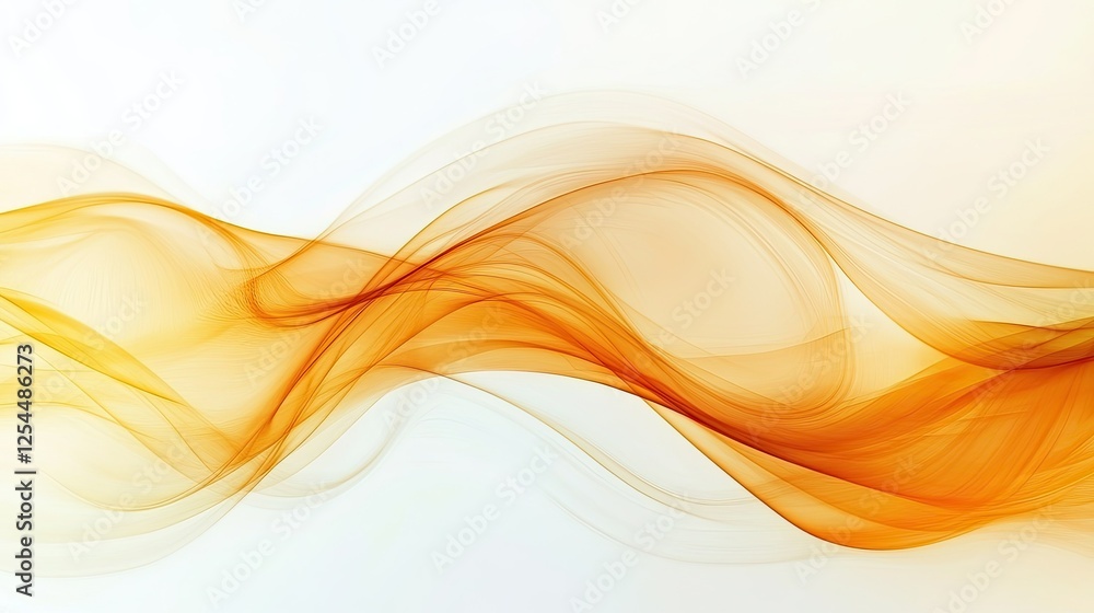 Poster flowing abstract orange wave on soft gradient background