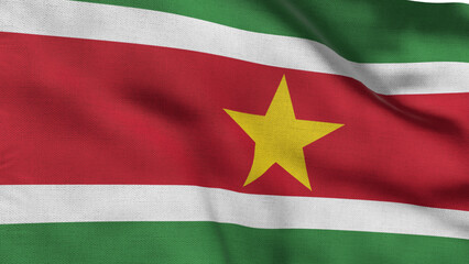 Obraz premium High detailed flag of Suriname. National Suriname flag. South America. 3D illustration.