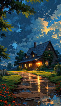 small house in the village