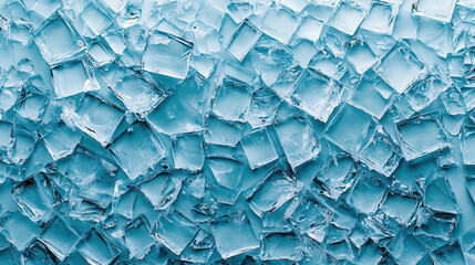 Fototapeta premium Close up of transparent ice cubes with noticeable textures and reflections, creating cool and refreshing visual. Perfect for beverage or cooling concepts
