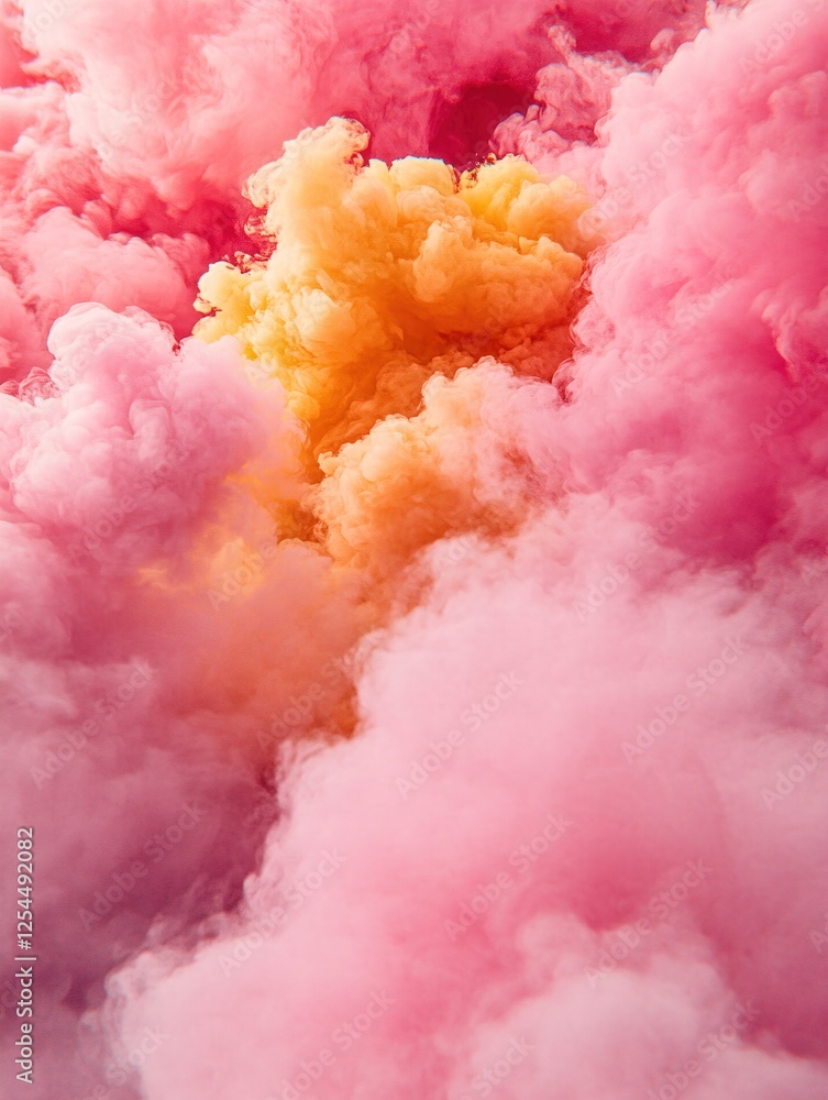 Poster pink and yellow cloud abstract swirls of color background texture soft and gentle flowing