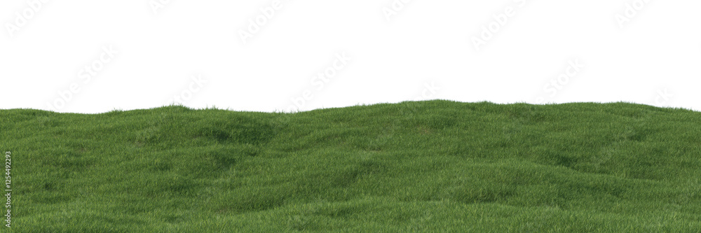 Aufkleber green grass field isolated on transparent background. 3d realistic rendering . png format