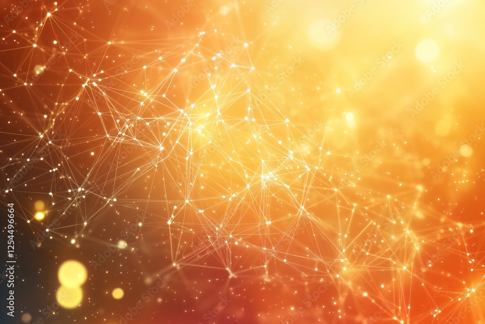 Poster abstract network of glowing lines and connections