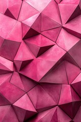 Obraz premium Abstract geometric pattern in pink with triangular shapes and textured surface design