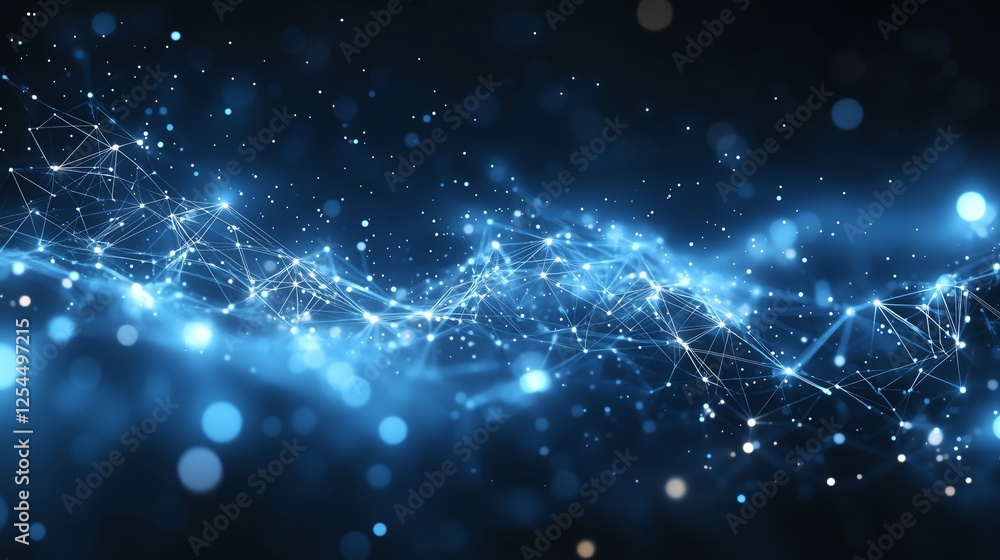 Aufkleber illuminated network of interconnected lines and dots