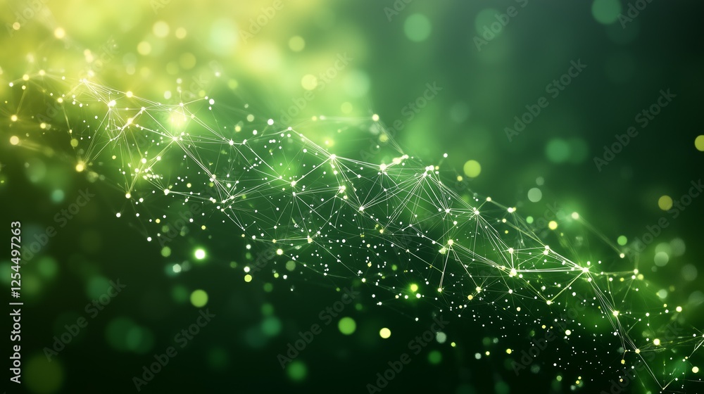 Poster abstract network of glowing lines and dots