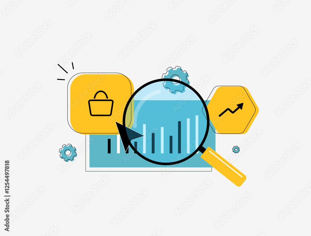 Poster tracking ecommerce sales analytics with conversion data, customer insights and website traffic. moni
