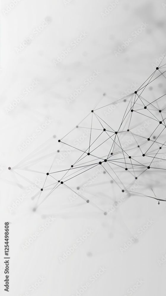 Poster network of lines and dots forming an abstract background