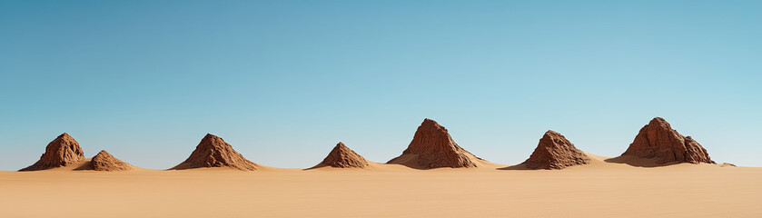 Desert landscape with unique sand formations arid region nature photography clear sky wide view geomorphology insights