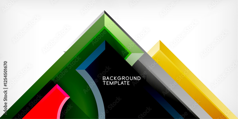 Poster geometric design abstract background - circles and triangles