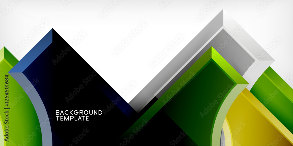 Poster Geometric design abstract background - circles and triangles