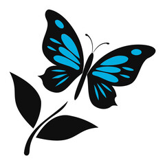 Elegant Pipevine Butterfly Silhouette: Isolated Vector for Design Projects