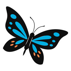 Elegant Pipevine Butterfly Silhouette: Isolated Vector for Design Projects