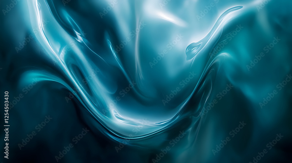 Poster blue and white abstract background with floral elements and celestial patterns