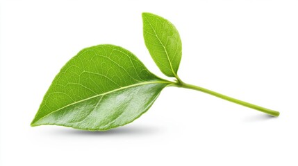 Obraz premium Closeup of a Vibrant Green Leaf with Textured Surface and Bright Background