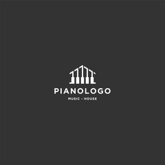 Fototapeta premium Piano house logo icon design template flat vector