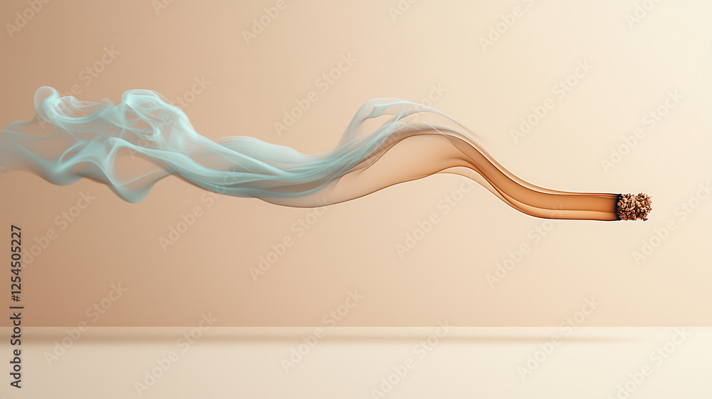 Poster Flowing smoke trails create abstract composition, showcasing smooth motion and elegance. soft colors blend harmoniously, evoking sense of calm and tranquility