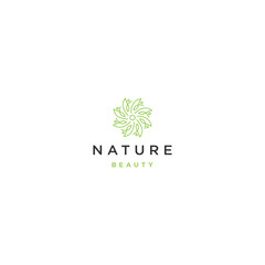 Nature beauty logo ornament flat vector