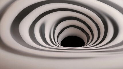 Obraz premium mesmerizing three dimensional optical illusion featuring swirling patterns in black and white, creating tunnel effect that draws viewer in