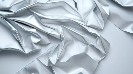 Fototapeta premium Crumpled Silver Foil Texture