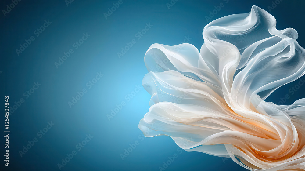 Aufkleber Delicate swirling filigree line art background in soft colors, creating serene and calming atmosphere. Perfect for design projects or as soothing backdrop