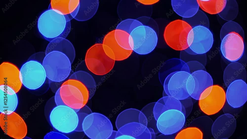 Poster colorful bokeh lights with vibrant circles, abstract background. festive and artistic concept