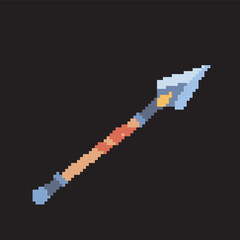 Fototapeta premium spear pixel art, vector illustration on isolated background. 